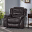 Design classique, tissu moelleux brun foncé, fauteuil inclinable oscillant