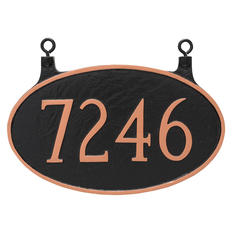 Plaque d’adresse murale sur 1 ligne, Noir / blanc