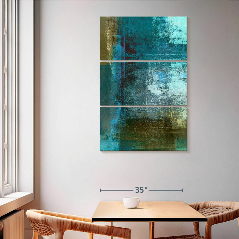Avery Blue And Brown Abstract, 65" H x 42" W