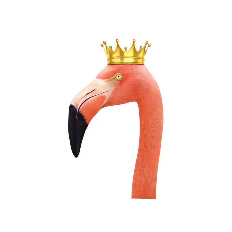 King Flamingo 1 Piece Wrapped Canvas Painting, 30.48cm H x 20.32cm W x 1.905cm D