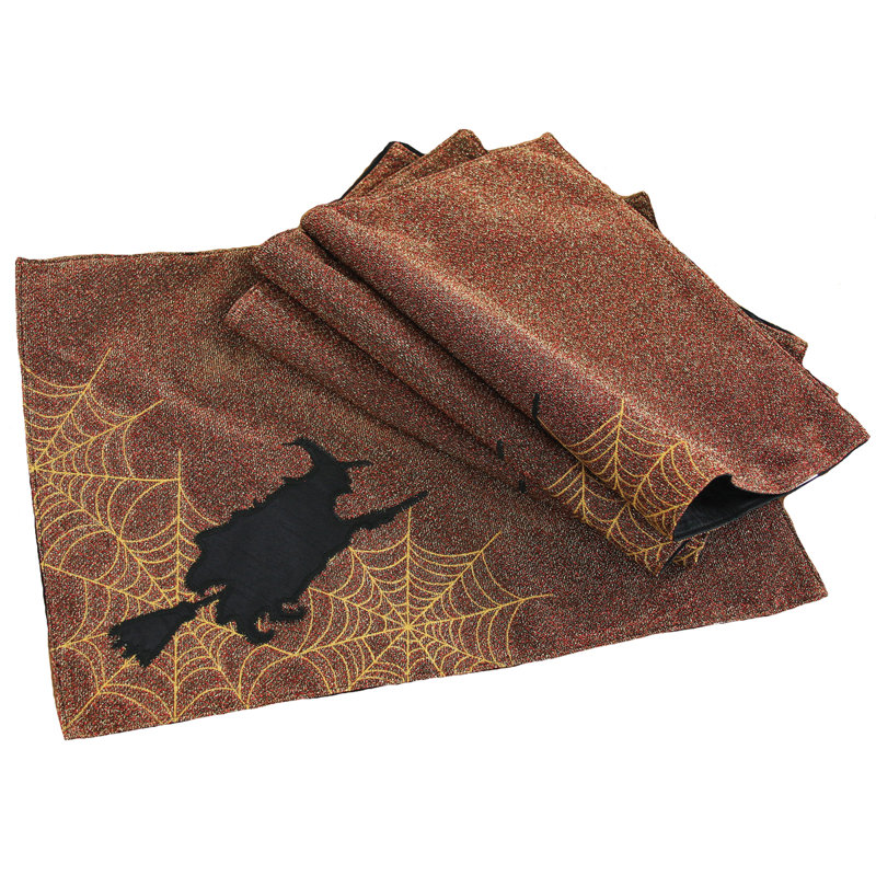 Sanderlin Polyester Embroidered Rectangle Placemat, Candy Corn