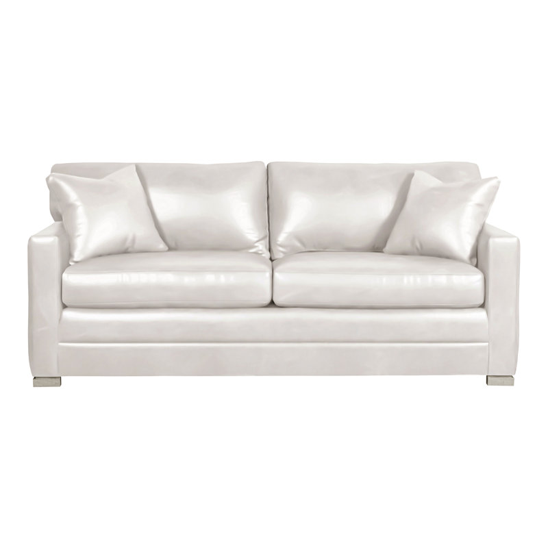 Canapé-lit Hillcrest, Wrenn, Cuir véritable Regent Chalk