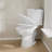 Compact Corner Bathroom Toilet With Dual Flush, Two Piece Corner Floor Mounted Toilet with Elongated Seat