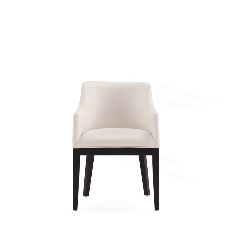 Chaise contemporaine avec accoudoirs minimaliste, Ivoire ivoire