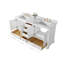 Meuble-lavabo double 66 po avec plateau en marbre de Carrare Brimfield-111860714-98224866