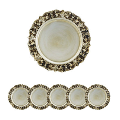 6 Pack Durable Plastic Charger Plates, Perfect For Elegant Table Settings And Protecting Your Dinnerware
