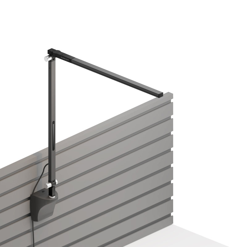 Z-Bar Aluminium LED Plug-in Swing Arm Sconce, Black, 18" H x 1" W x 16.6" D