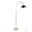Lampe sur pied en métal en nickel poli et cristal K9 transparent avec accents en métal blanc