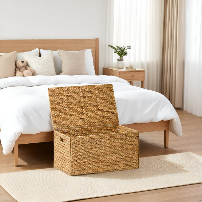 Ludmilla Wicker Trunk, 26.8"L x 16.1"W x 14.2"H
