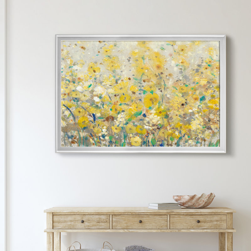 «Cheerful Garden I», reproduction d'art sur toile, Argent, H 30,5 po x l 42,5 po x P 1,5 po