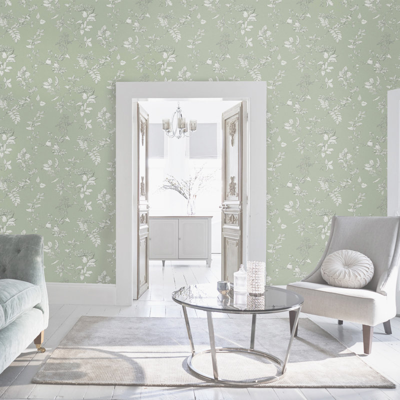 Laura Ashley Elderwood Wallpaper Roll, Sage