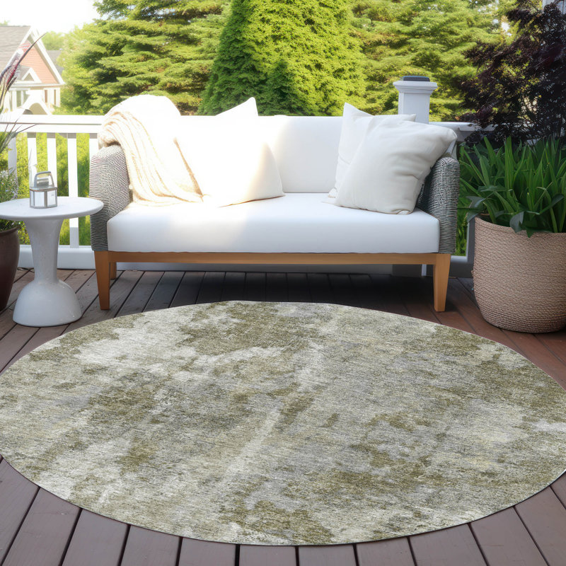 Abstract Indoor / Outdoor Rug, Round 8'