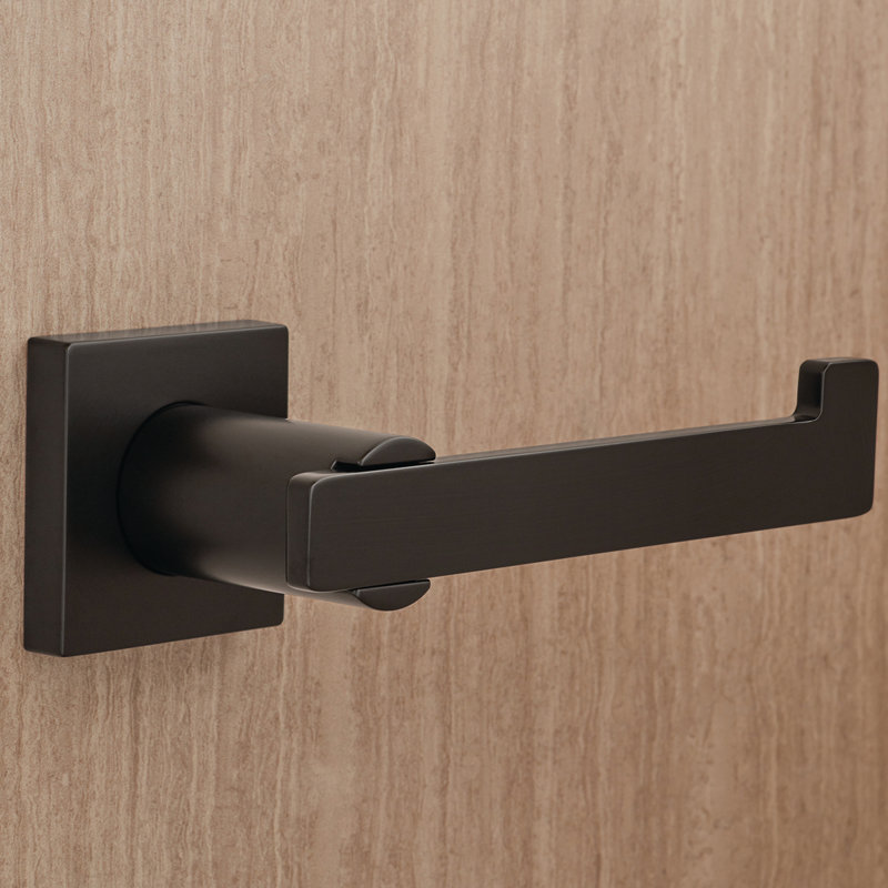 Porte-papier hygiénique à fixation murale Lura, Noir mat