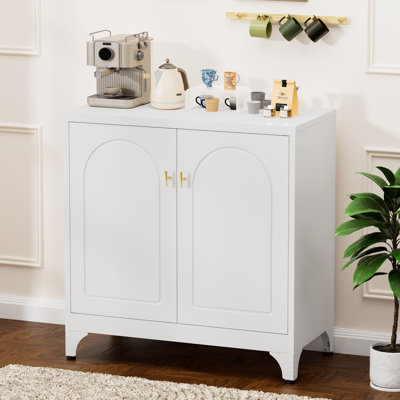 Metal Buffet Cabinet With Storage, White Sideboard Cabinet With Doors And Adjustable Shelves, Coffee Bar Cabinet, Kitchen Buffet Storage Cabinets For by Ebern Designs