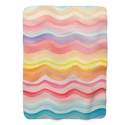 Rainbow Strokes - 1 Piece Premium Sherpa Blanket
