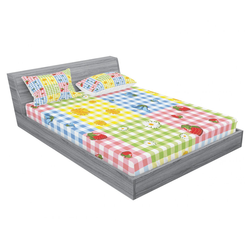 Microfiber Geometric Sheet Set, Queen Sheet Set with Fitted Sheet, Geometric