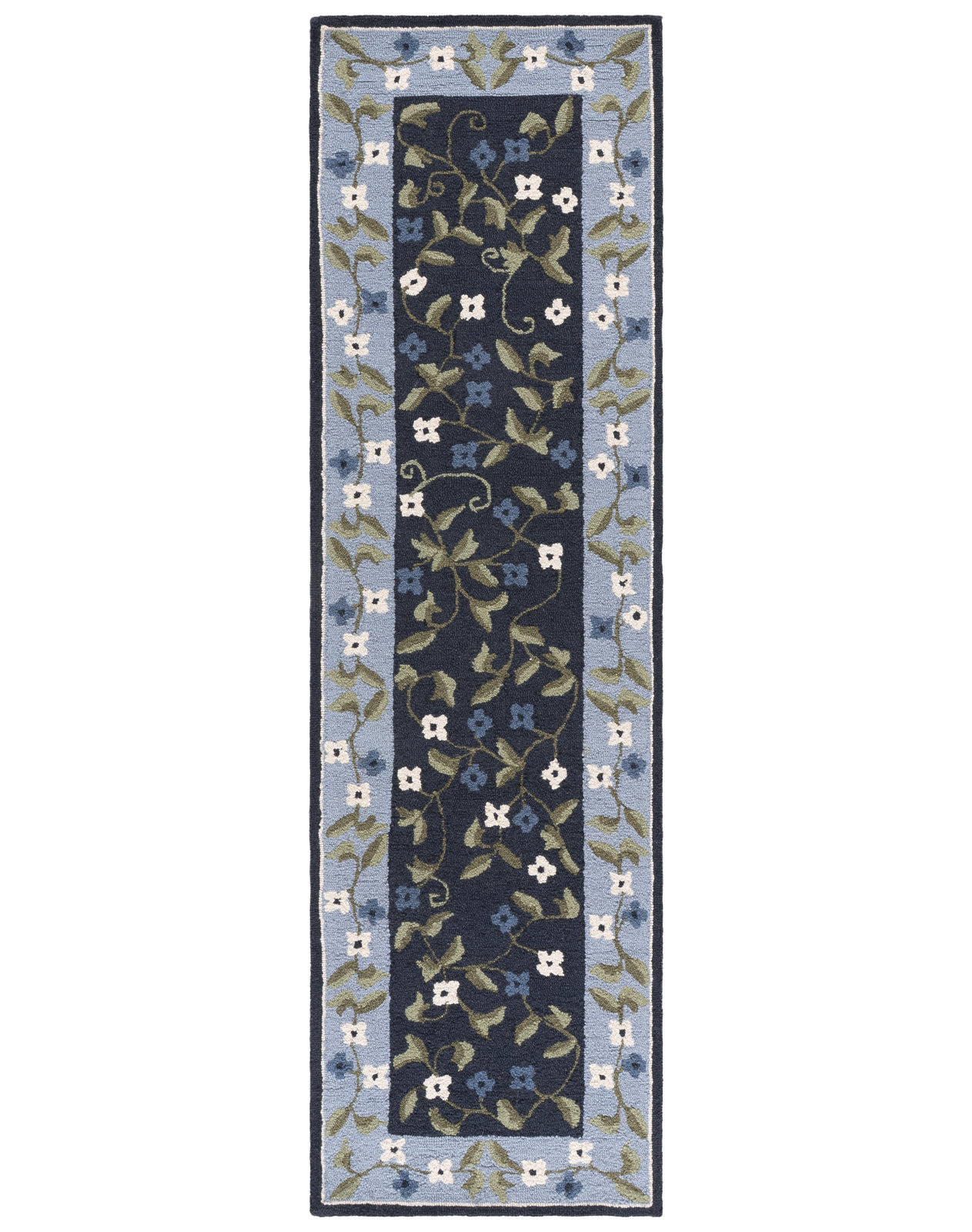 Hand-Tufted Wool Floral Outdoor Rug, Runner 2'3" x 8'