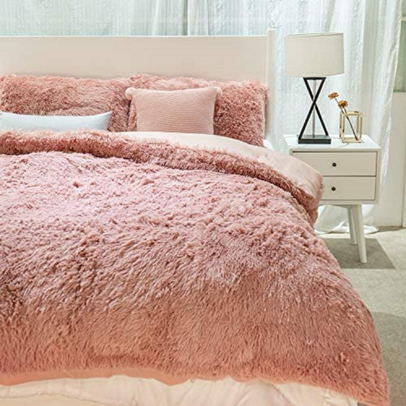 Polyester Duvet Cover, Queen Duvet Cover + 2 Standard Shams, Pink