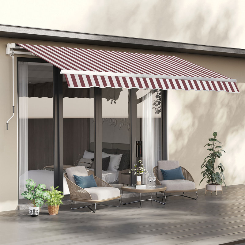 Tissu de remplacement pour auvent rétractable, Rouge / Blanc