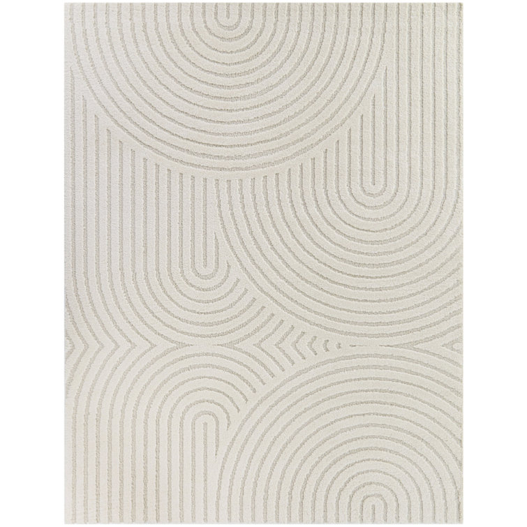 Ayjah Cream Modern Geometric Area Rug 7’x9’ 