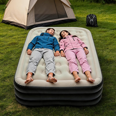 Twin Air Mattress with 4000mAh Battery Pump & 16" Raised Design | Portable Inflatable Air Bed for Camping, Home & Guests