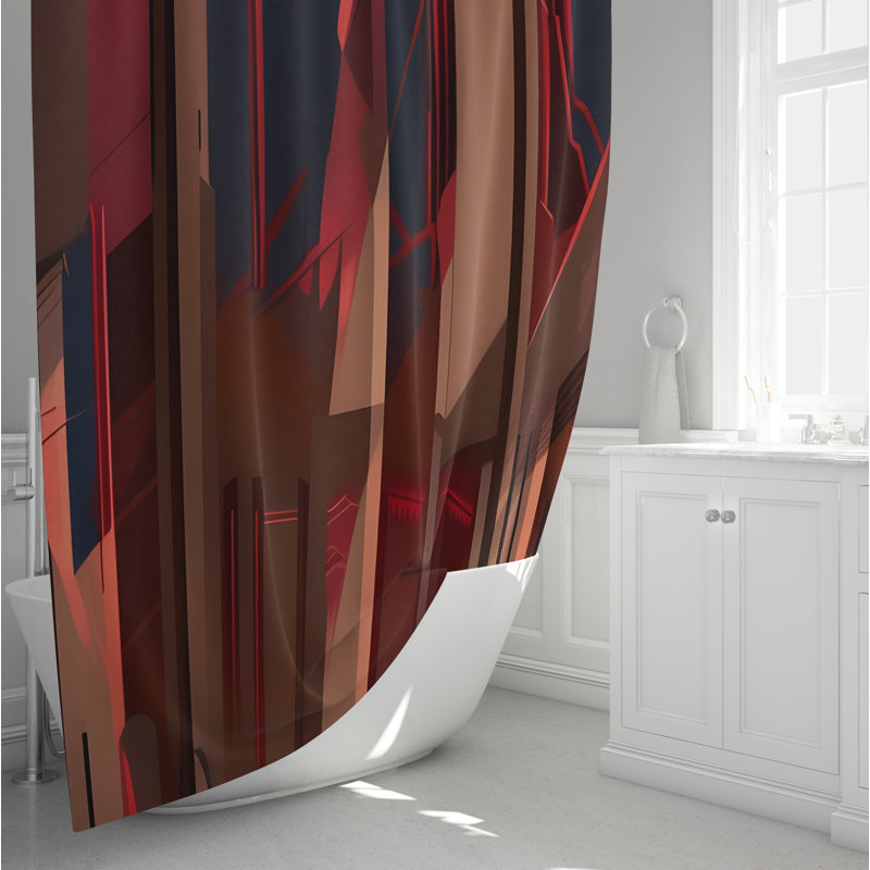 Rideau de douche abstrait Rostam, H 93 po x l 70 po