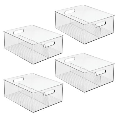 Divided Pantry Bin for Kitchen Storage - Organize Snacks, Food Pouches, and Seasoning Packets