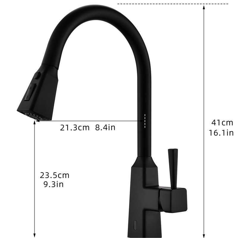 Touchless Kitchen Faucet - Automatic Smart With Pull Down Black Stylish Brass Ceramic Filler Motion Sensor Activated For Quick And Easy Tasks Body Efficient Use