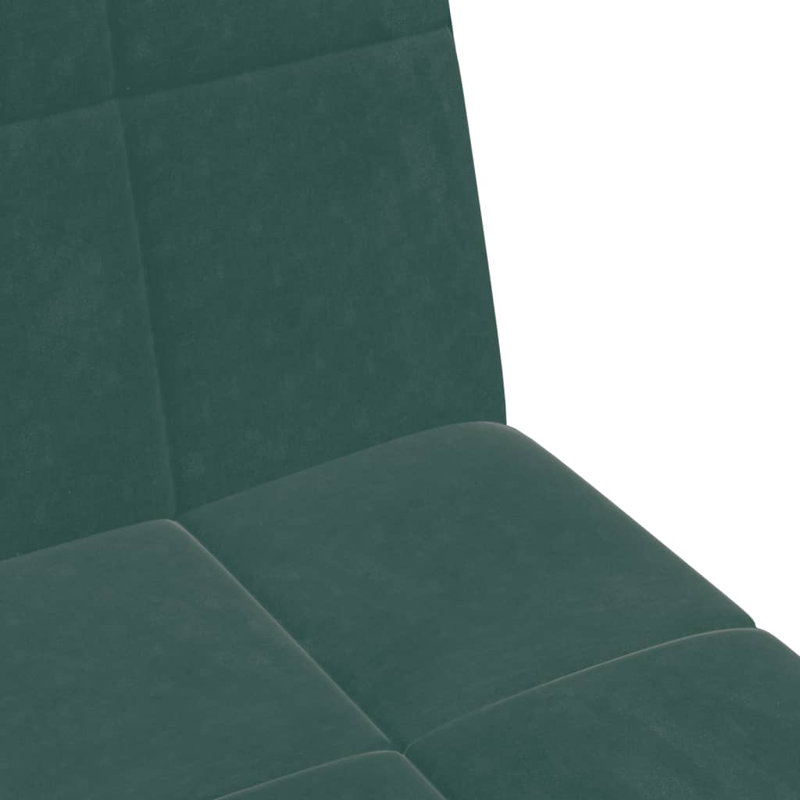  Canapé-lit en velours vert foncé, bois, mousse, plastique 2 places pliable, Vert foncé