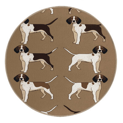 Washable Pointer Dogs Area Rug