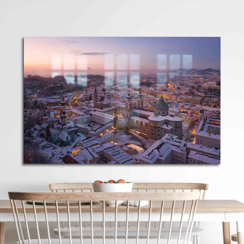 Art mural en verre paysage de salzburg autrichien pour de magnifiques décorations d'intérieur et de décoration intérieure | Rectangle