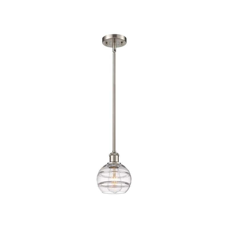 Luminaire suspendu avec tige 1 lumière Ballston Bienes-516-G556, H 7,88 po x l 5,88 po x P 5,88 po, Transparent