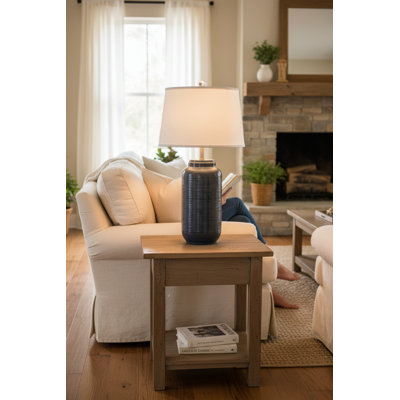 Grande lampe de table anthracite patinée