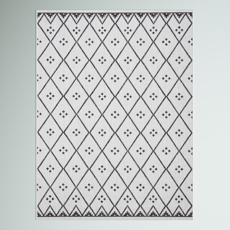 Tapis intérieur / extérieur ivoire Maebel, Rectangle 5 pi 3 po x 7 pi 7 po