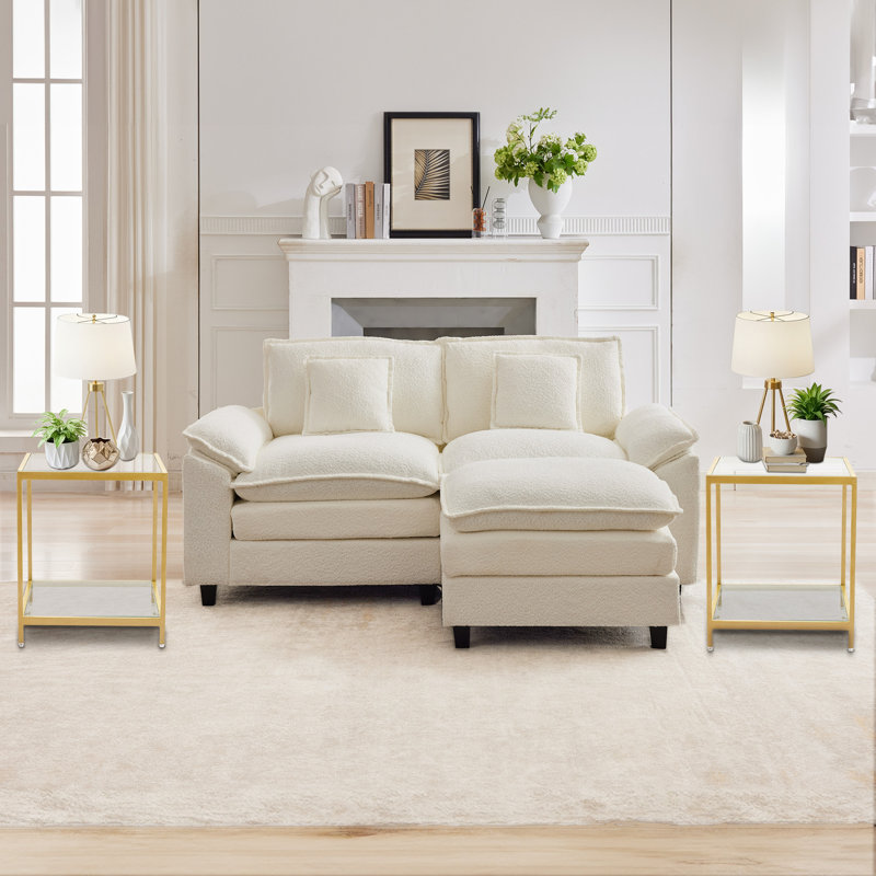 Table basse carrée en verre 20 po, Doré