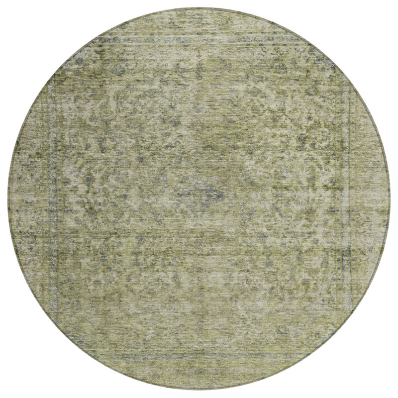Tapis rond 8 po Sage And Beige