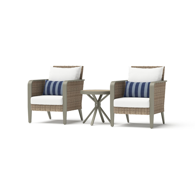 Ensemble de 2 fauteuils club d'extérieur et table d'appoint Ehbrd® Ehudd, Encre centrée