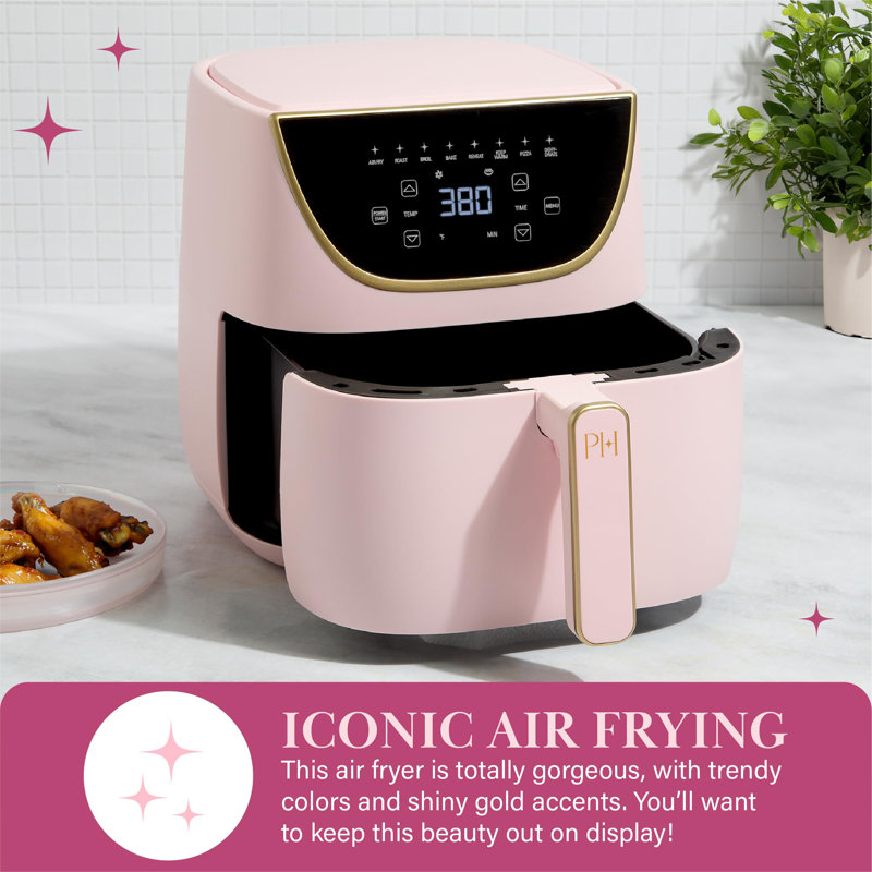Air Fryer, Large 6-Quart Capacity, Nonstick Made without PFAS, Touchscreen Display, 8-in-1 (Air Fry, Roast, Broil, Bake, Reheat, Keep Warm, Pizza, Dehydrate), Dishwasher Safe