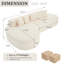 Couches désossées de 110,2 po x 62 po pour le salon, canapé modulaire incurvé avec 5 coussins, canapé en forme de L avec siège profond, mousse à mémoire de forme haute densité, sans assemblage requis, (ivoire)-1283604864