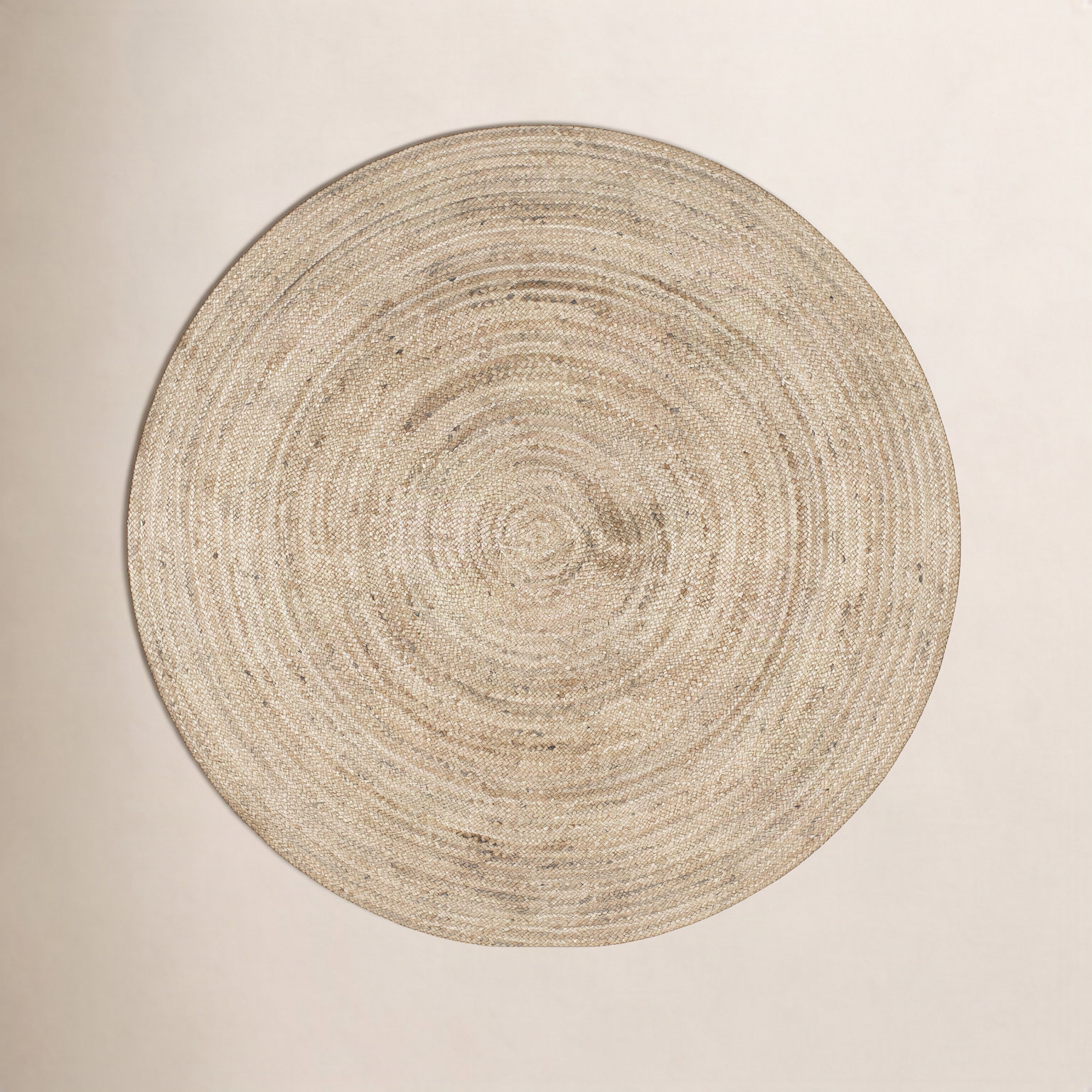 Natural Hand-Woven Jute Rug, Round 5'