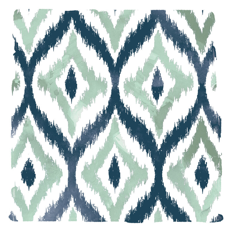 Navy And Sea Foam Abstract - Wrapped Canvas Painting, 91cm H x 91cm W x 3.8cm D