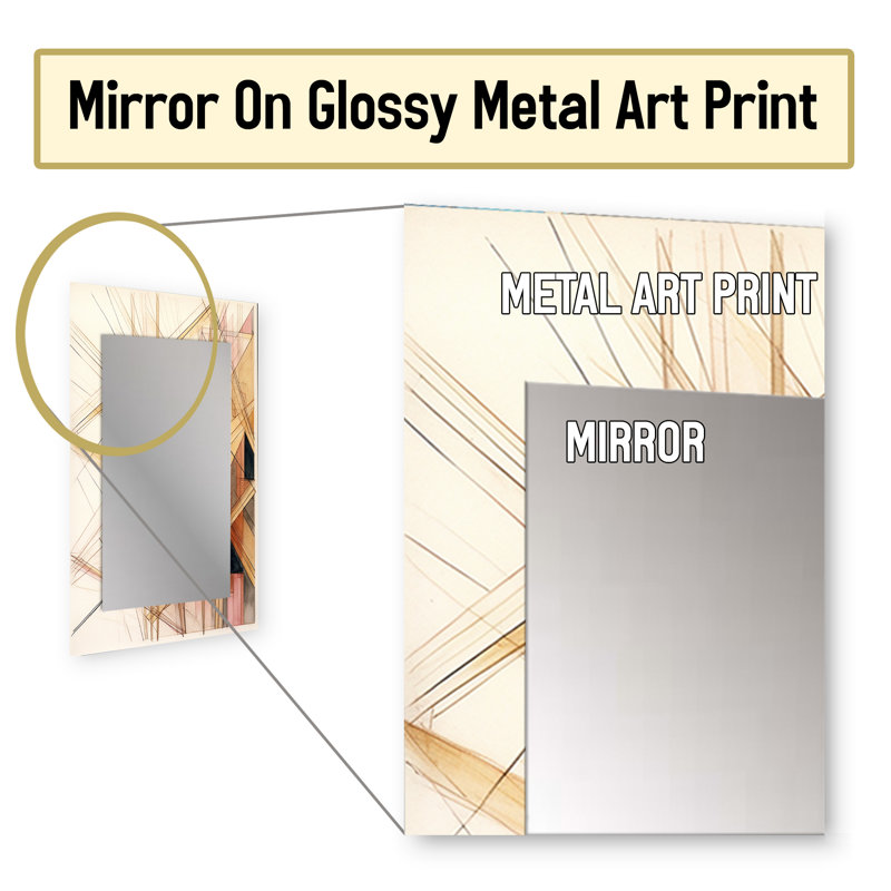 Minimalist Gold and Beige - Gold Modern Wall Mirror, 40 po x 30 po