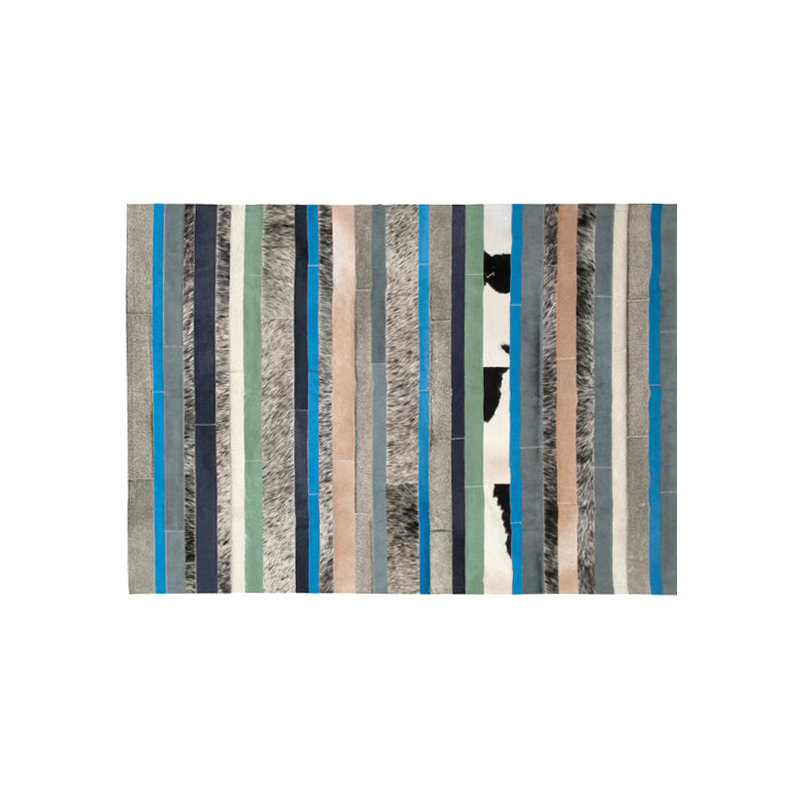 Art Hide Cowhide Area Rug in Blue, Rectangle 6' x 9'