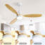 Ventilateur de plafond moderne d'intérieur 52 pouces avec 3 pales en bois massif et télécommande-126322232-126322237