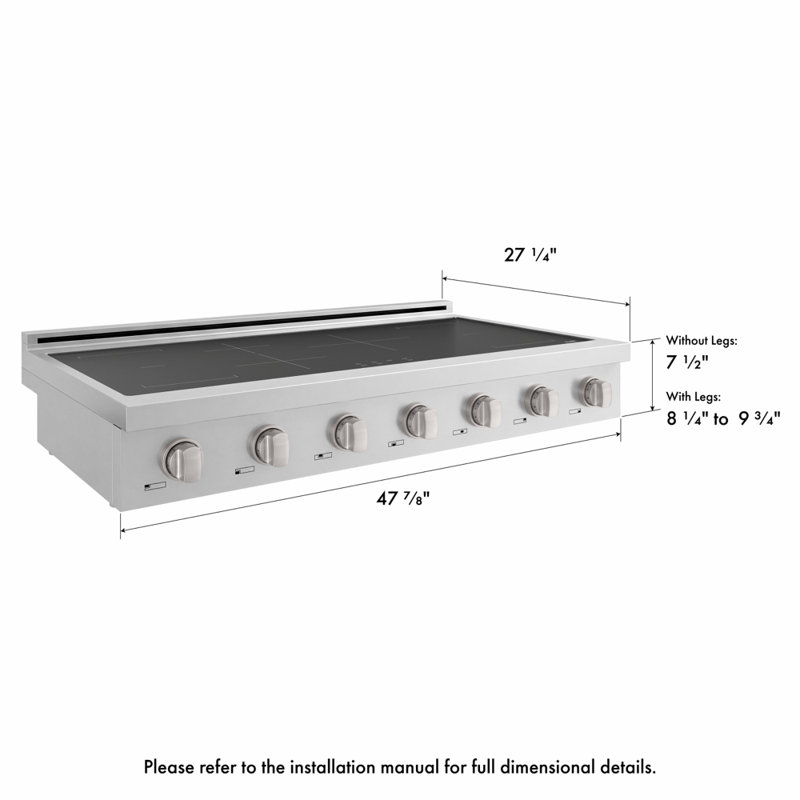 ZLINE 48 in. Paramount Induction Rangetop with 7 Element Cooktop in Stainless Steel, Stainless Steel