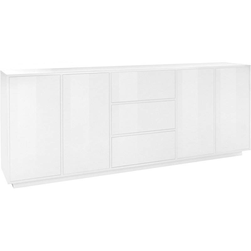 Emina 220cm Sideboard, White Glossy
