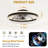 Black Smart Ceiling Fan Light With Silent Function, Multi-Speed Adjustment-1160390877