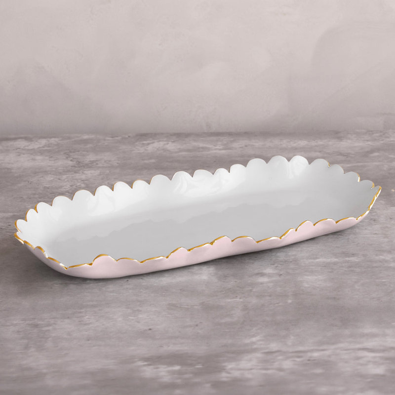 Beatriz Ball Encanto Aluminum Tray, Camélia; blanc