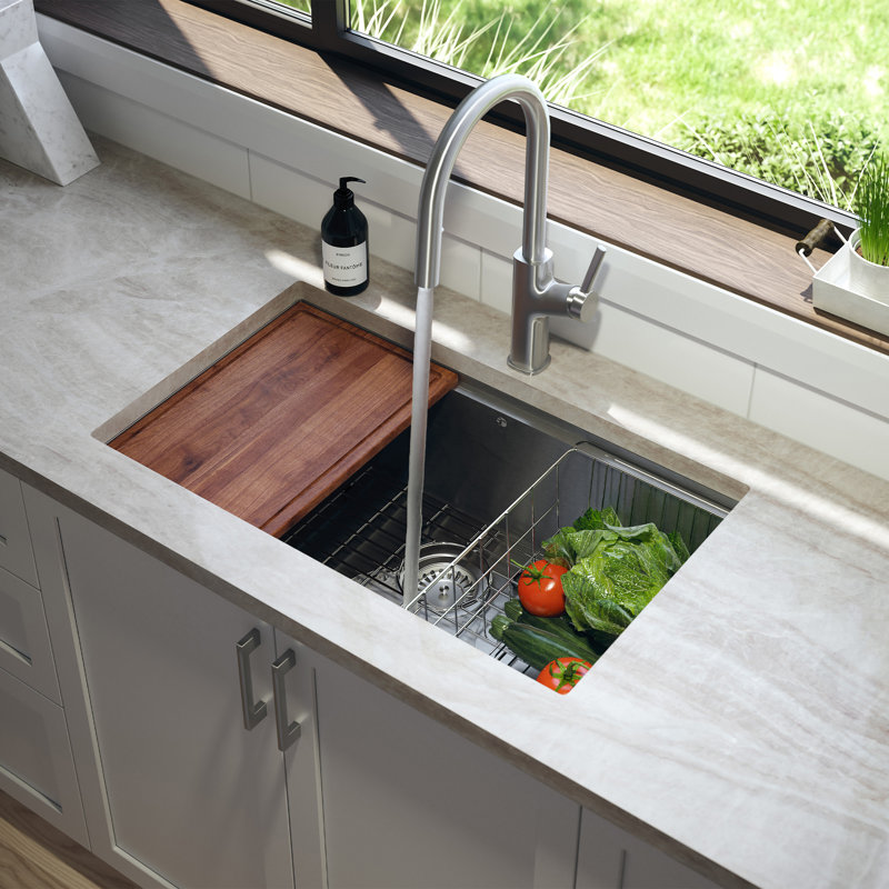Santa Cruz Kitchen Sink, Stainless Steel Brushed