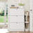 Shoe Storage Cabinet With 3 Flip Drawers And 2 Adjustable Internal Dividers For Up To 27 Pairs Of Shoes